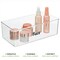 mDesign Stackable Plastic Bath Storage Organizer Box + 32 Labels - Clear